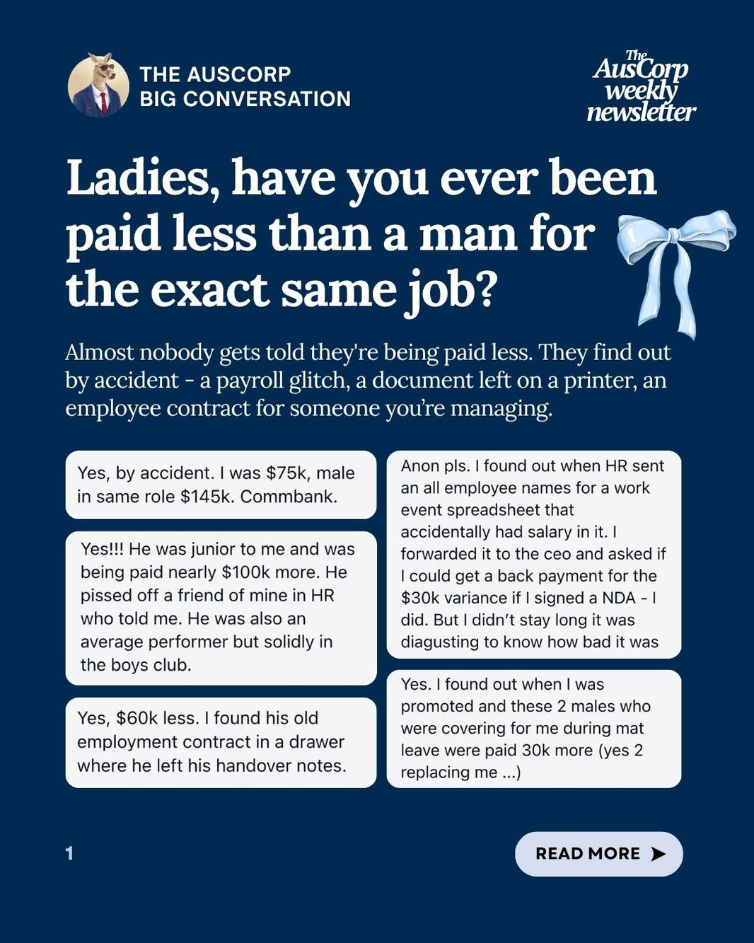 Ladies, have you ever been paid less than a man for the exact same job?