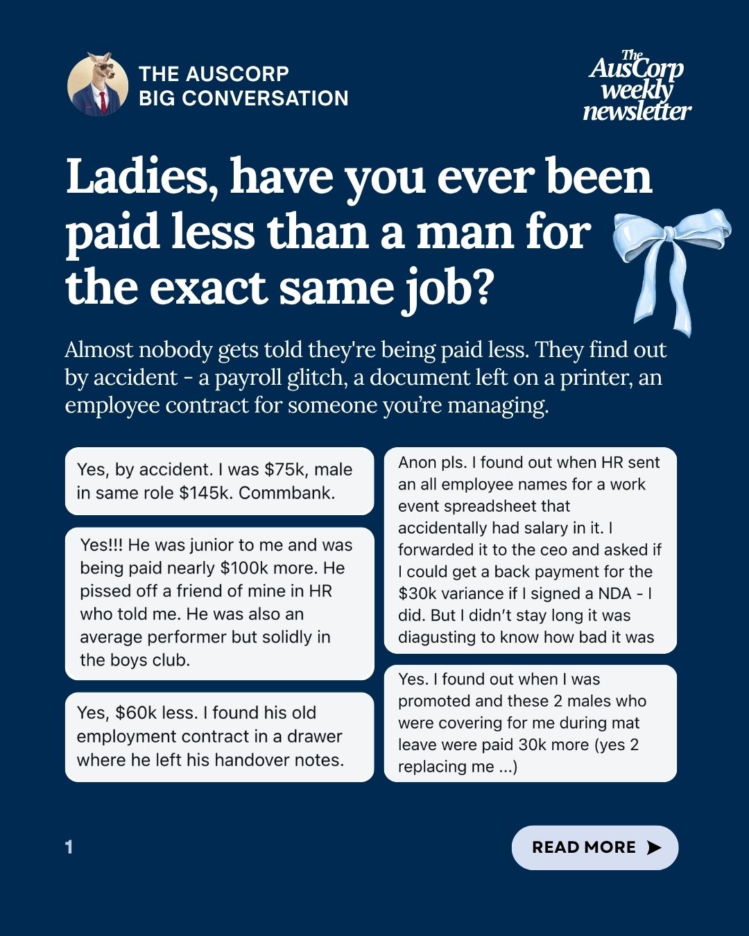 Ladies, have you ever been paid less than a man for the exact same job?