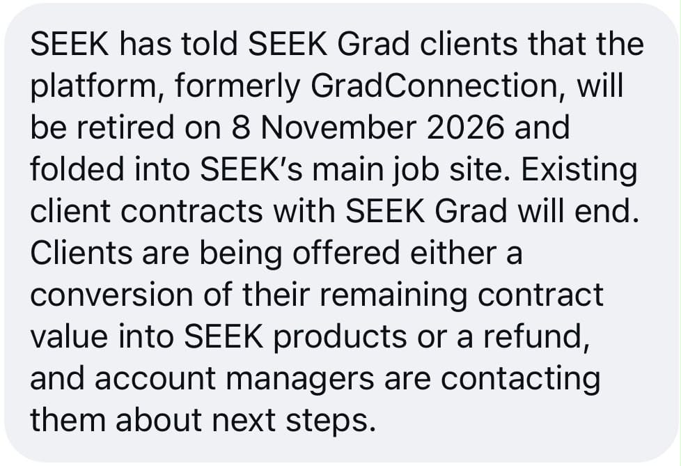Tip sent to The Aussie Corporate about SEEK, as it ran in Flat White on 13 October 2026