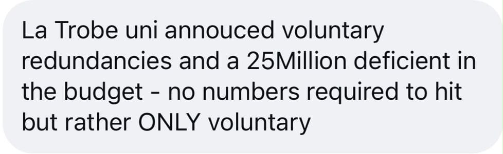 Tip sent to The Aussie Corporate about La Trobe University, as it ran in Flat White on 22 September 2026