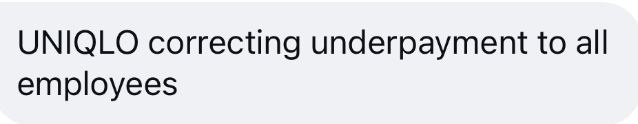 Tip sent to The Aussie Corporate about UNIQLO on 27 October 2026