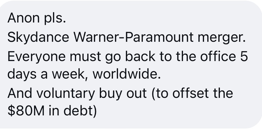 Tip sent to The Aussie Corporate about Skydance on 27 October 2026