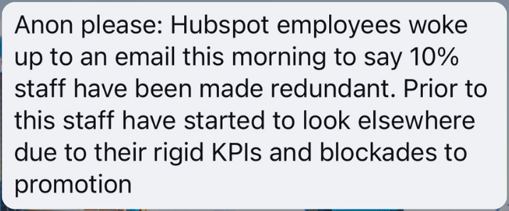 Tip sent to The Aussie Corporate about HubSpot, as posted on Instagram in October 2026