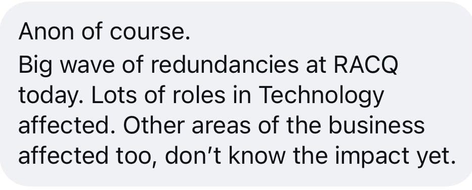 Tip sent to The Aussie Corporate about RACQ, as it ran in Flat White on 13 October 2026