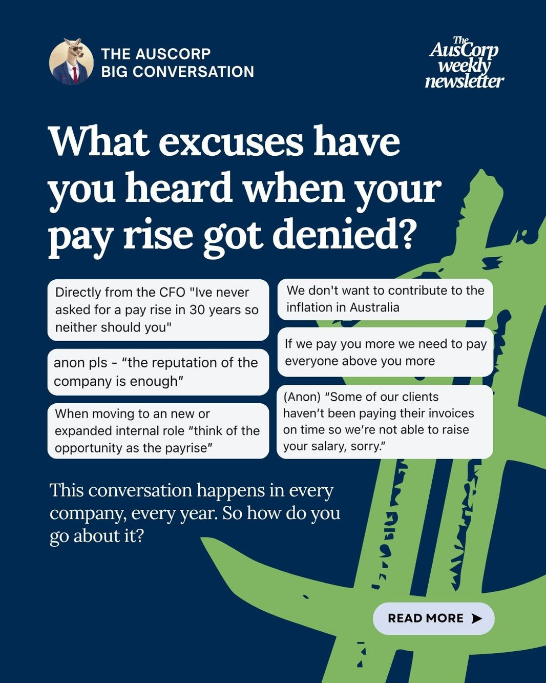 What excuses have you heard when your pay rise got denied?
