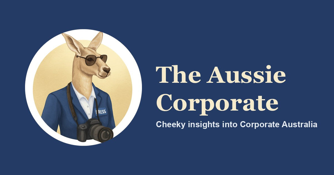 The Aussie Corporate kangaroo with a press camera on navy